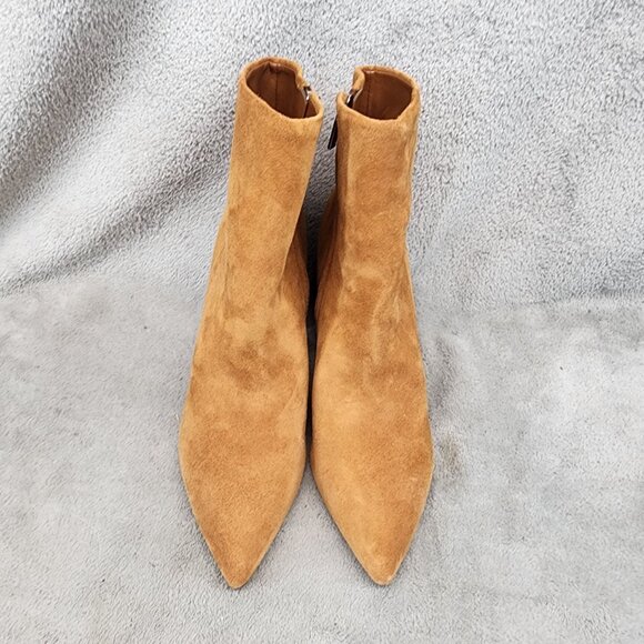 Marc Fisher Shoes Womens Size 8 Brown Leather Side Zip Ankle Boots - Picture 3 of 12